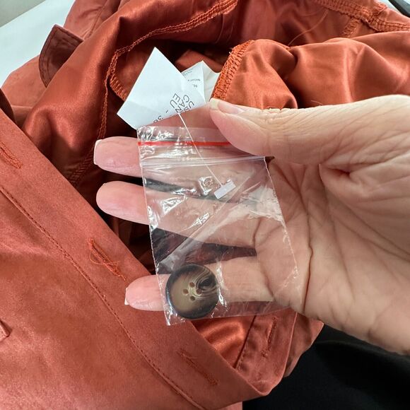 NWT Boohoo Rust Utility Cargo Belted Jumpsuit Tapered Leg Front Safari Pocket 7 - Picture 10 of 16